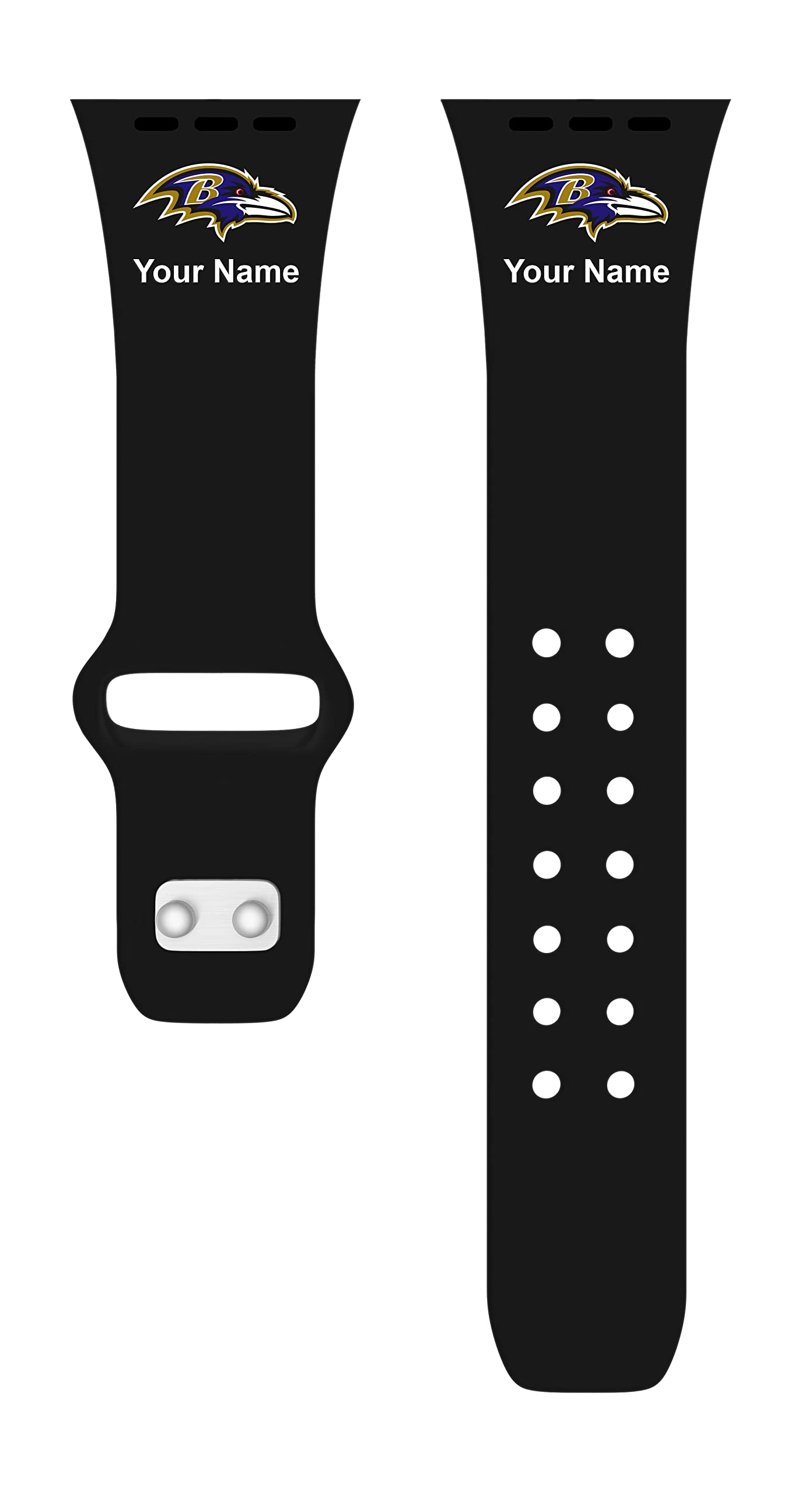 Custom Baltimore Ravens Apple Watch Band - Premium HD Game Time Sports Strap for Series 1/2/3/4/5/6/7/8/SE - Perfect for Football Games, Workouts & Everyday Wear
