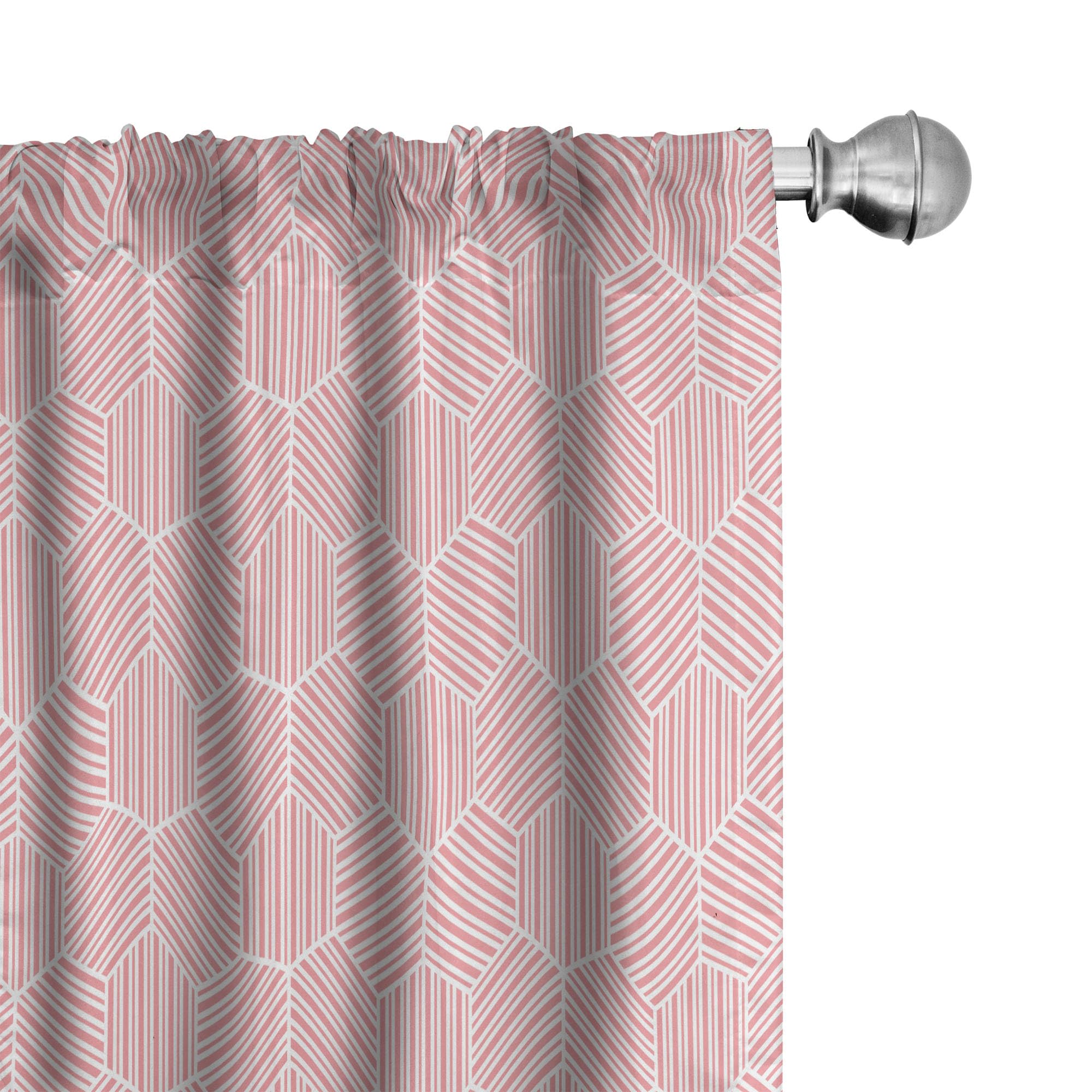 Ambesonne Geometric Window Curtains - Hexagon Pattern Lightweight Blackout Drapes, 2 Panels Set with Rod Pocket, 28
