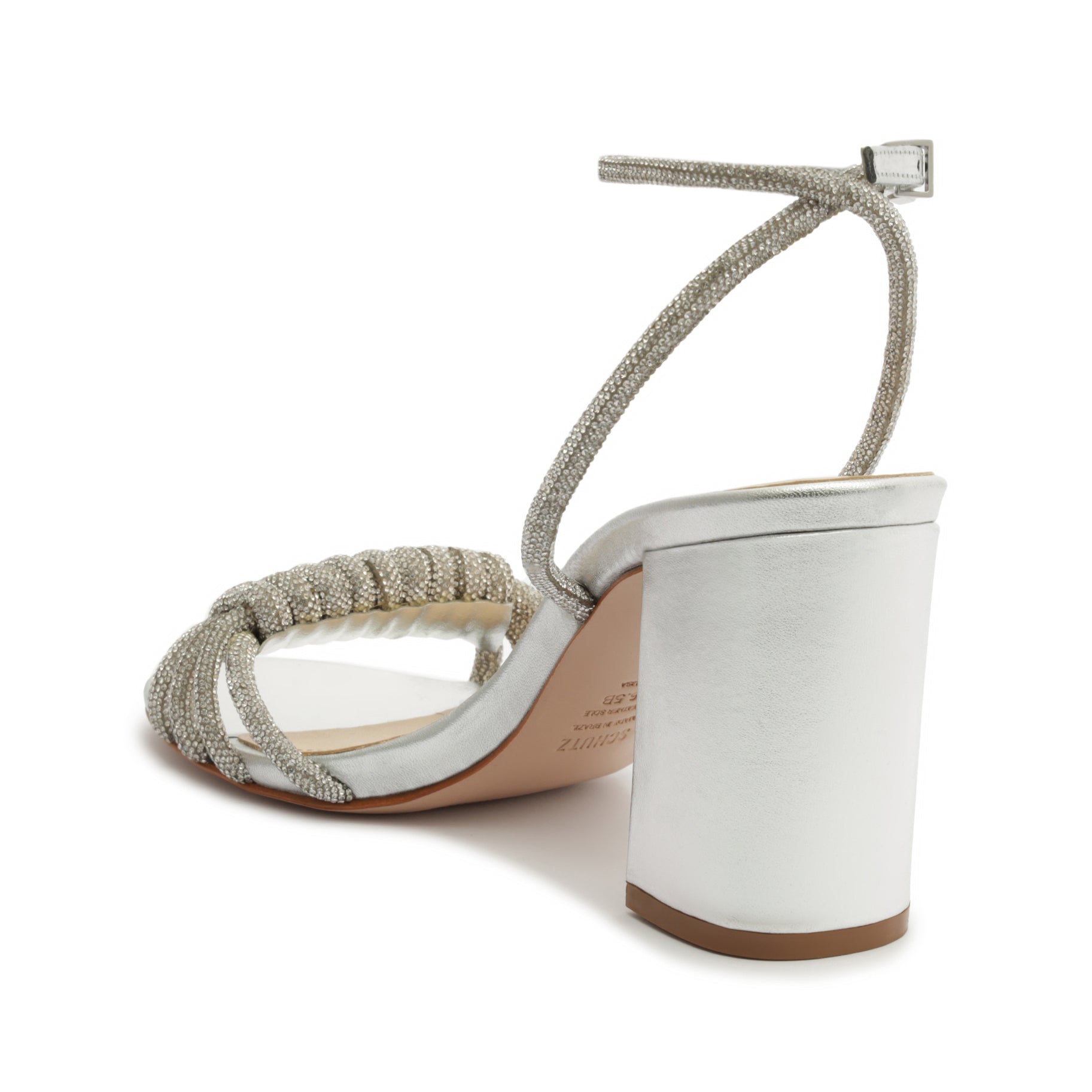 Jewell Block Metallic Nappa Leather Sandals for Women - Comfortable Summer Dressy Strappy Heels | Perfect for Weddings, Parties & Date Nights