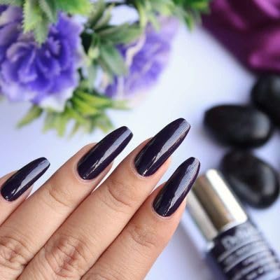 DeBelle Gel Nail Polish Set - 2 Pack with Royale Viola (Dark Violet) & Matte Top Coat - 16ml Total (8ml Each) | Chip-Resistant, No UV Light Needed | Perfect for Manicures, Pedicures & Nail Art Designs