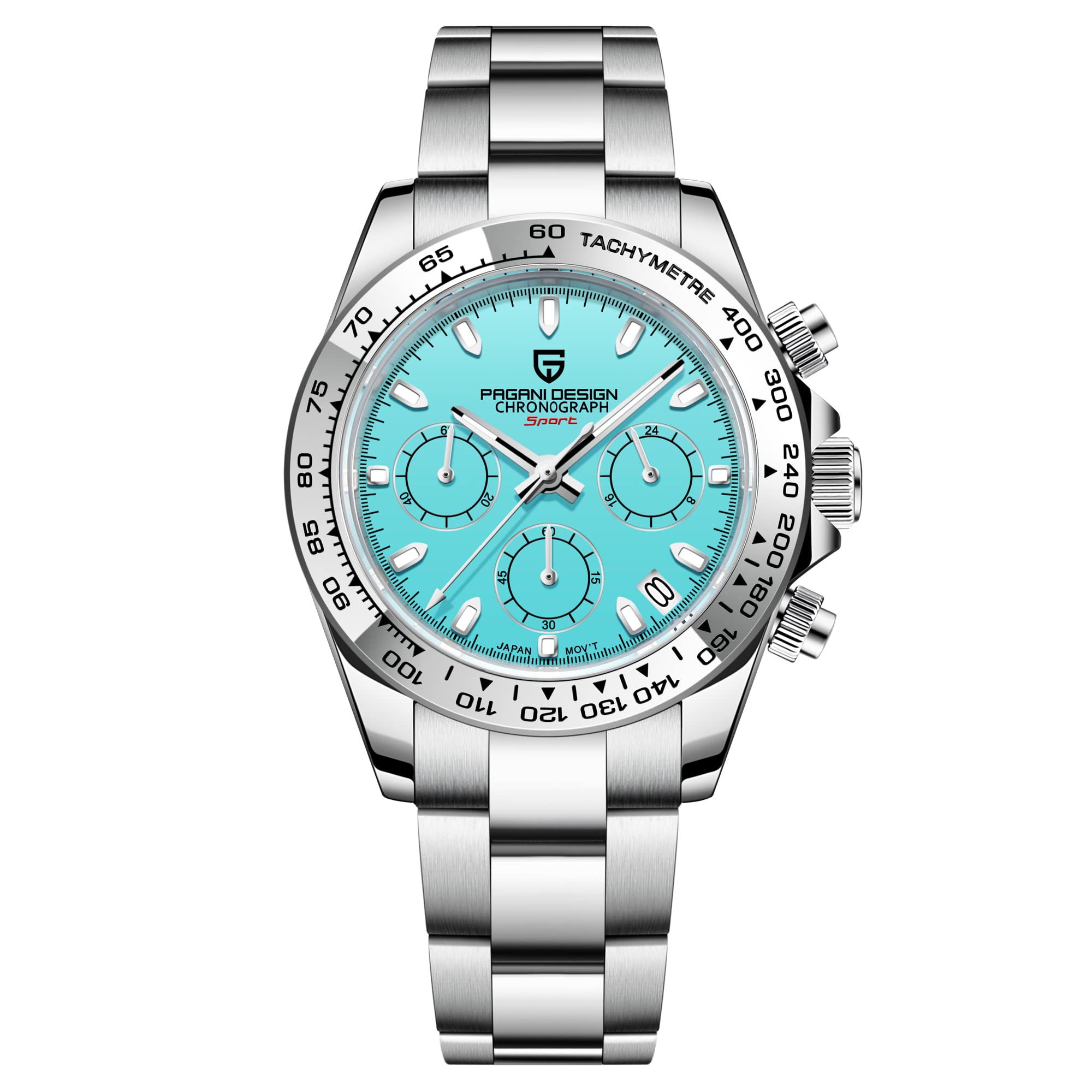 Pagani Design Classic Men's Chronograph Watch - Stainless Steel, Japanese VK63 Quartz Movement, 100m Waterproof - Luxury Business & Dress Watch for Office, Formal Events & Everyday Wear