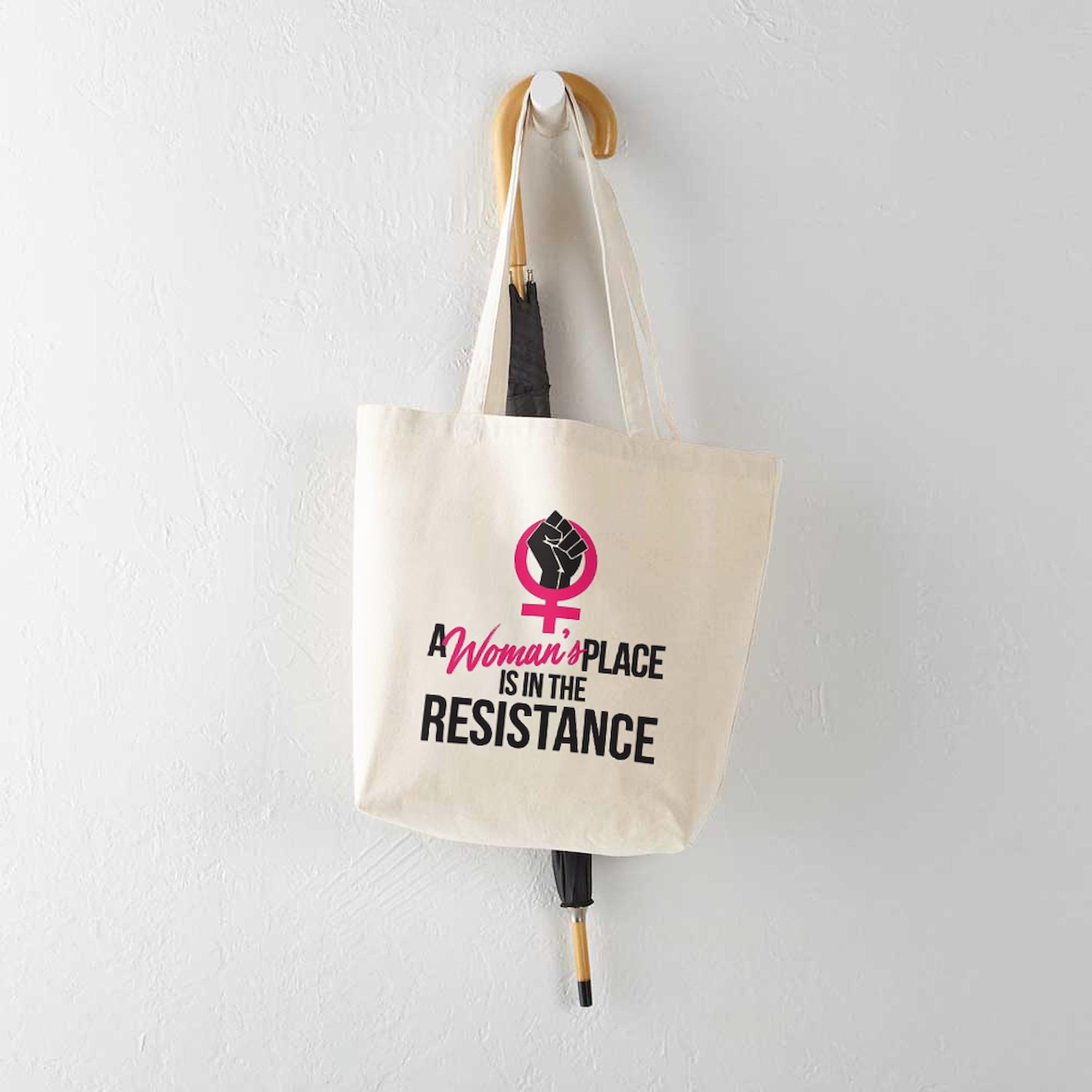 Resistance Tote Bag for Women - Natural Canvas Reusable Shopping Bag | Protest & Everyday Use | CafePress