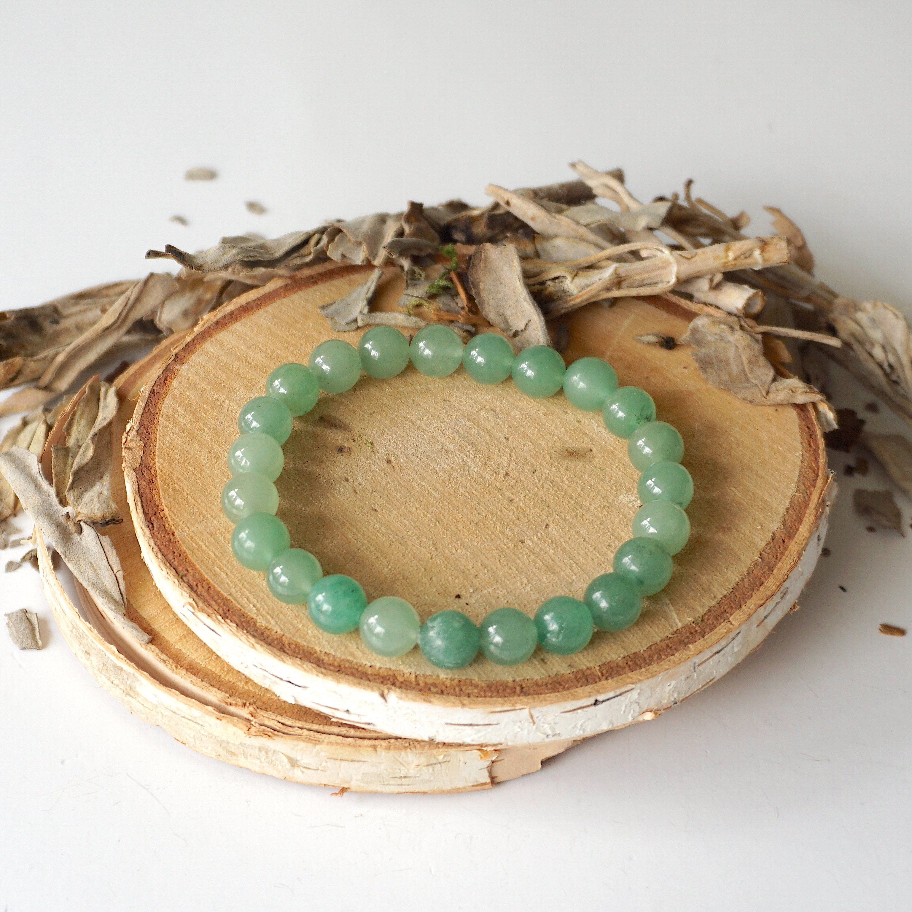 Green Aventurine Healing Crystal Mala Bracelet for Meditation, Yoga & Positive Energy - Natural Stone Beads for Stress Relief & Spiritual Balance
