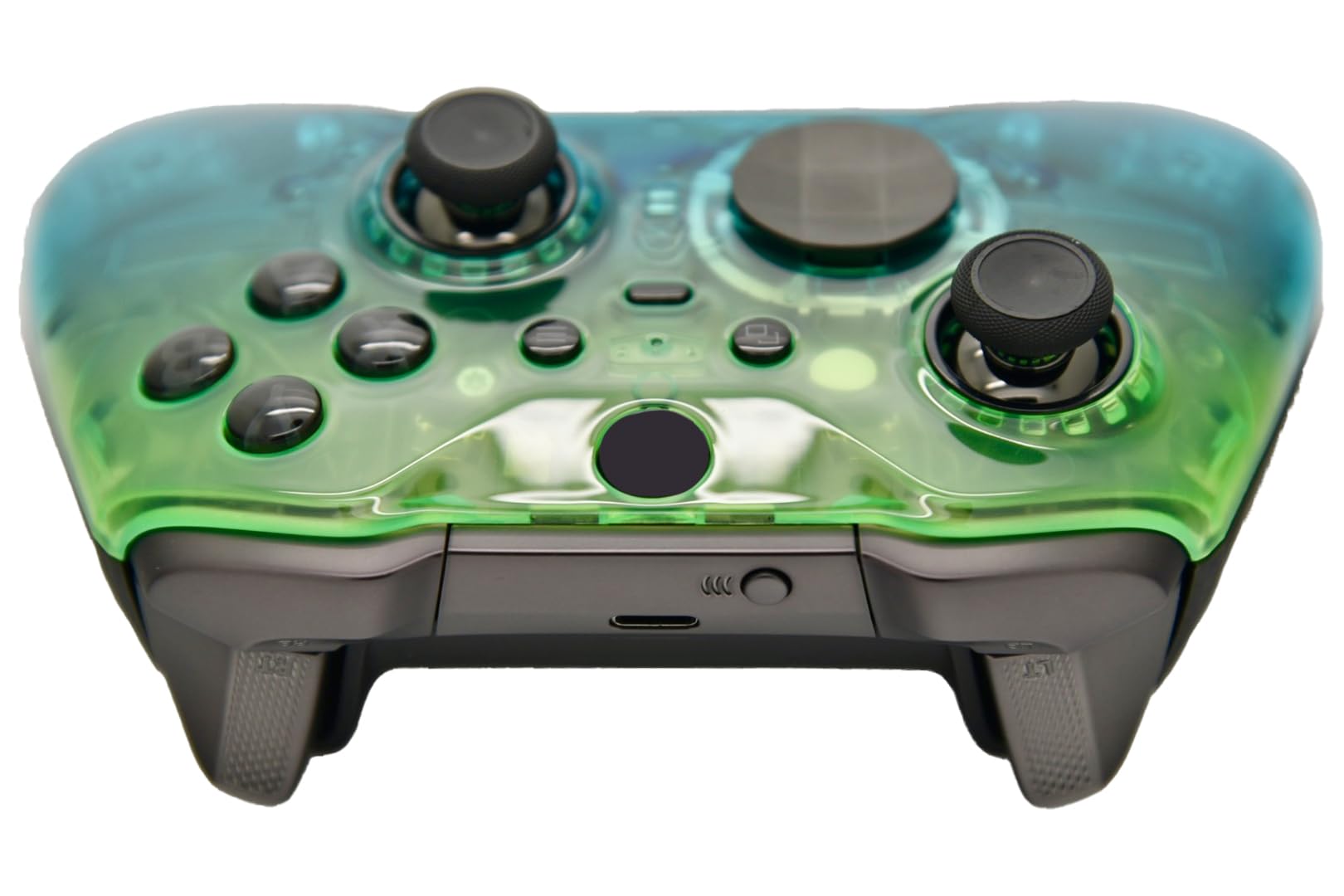 Elite 2 Custom Wireless Gaming Controller for PC, Windows 10, Xbox Series X/S & Xbox One - Clear Green & Blue Edition | Perfect for FPS, Racing & Competitive Gaming