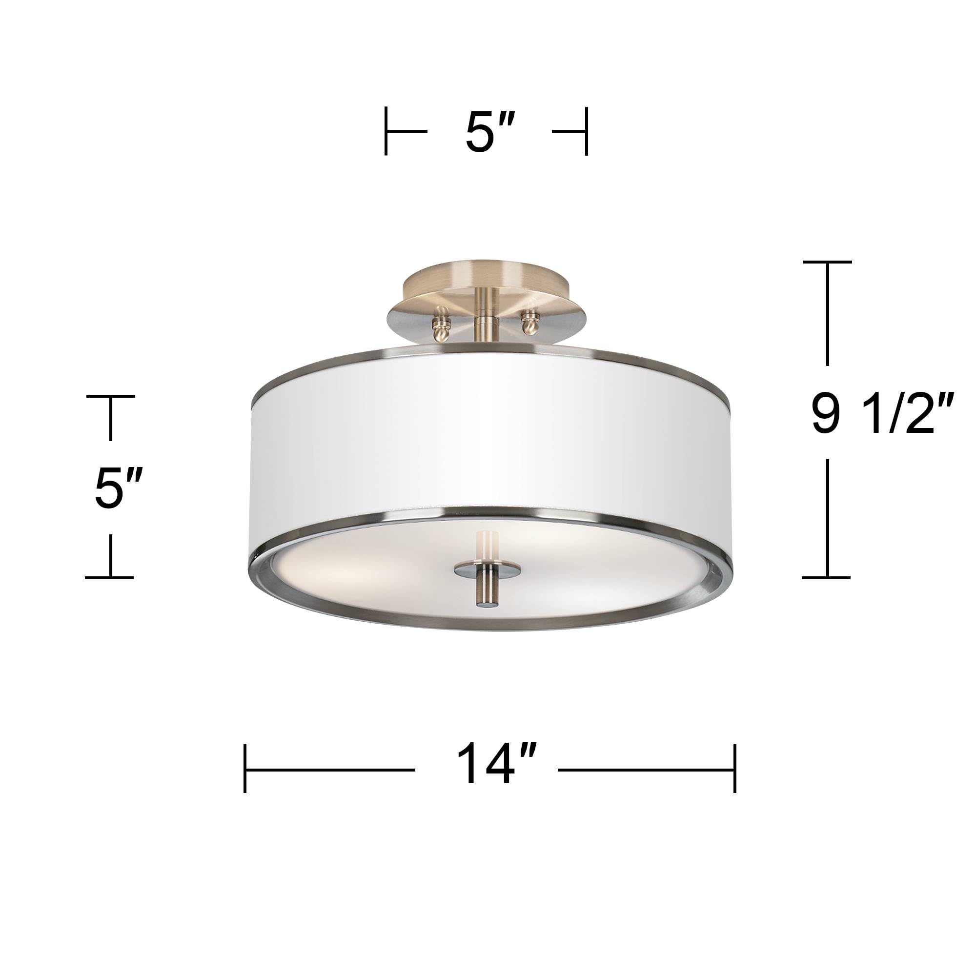 Lagos Mosaic 14 Inch Wide Modern Ceiling Light with Printed Fabric Shade - Perfect for Living Room, Bedroom, and Dining Room Lighting