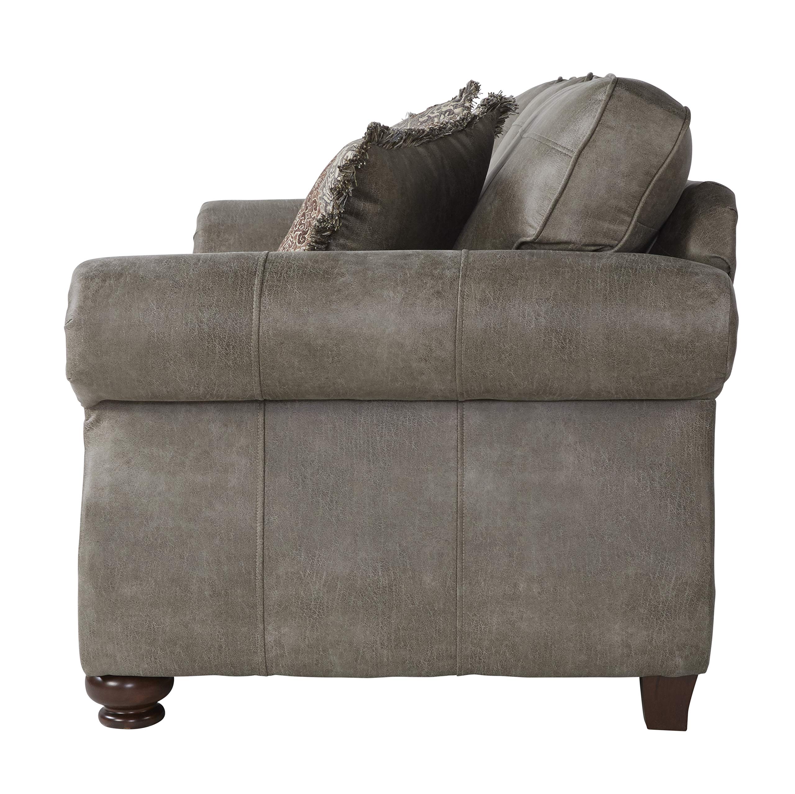 Roundhill Furniture Leinster Sofa - Modern Gray Fabric Sectional Couch for Living Room, Lounge & Family Room Comfort