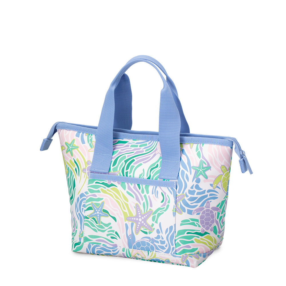 Sea Swirl Insulated Lunch Bag - Leakproof & Reusable Cooler Lunch Box for Work, School, or Picnics - BPA-Free Food Container with Adjustable Strap