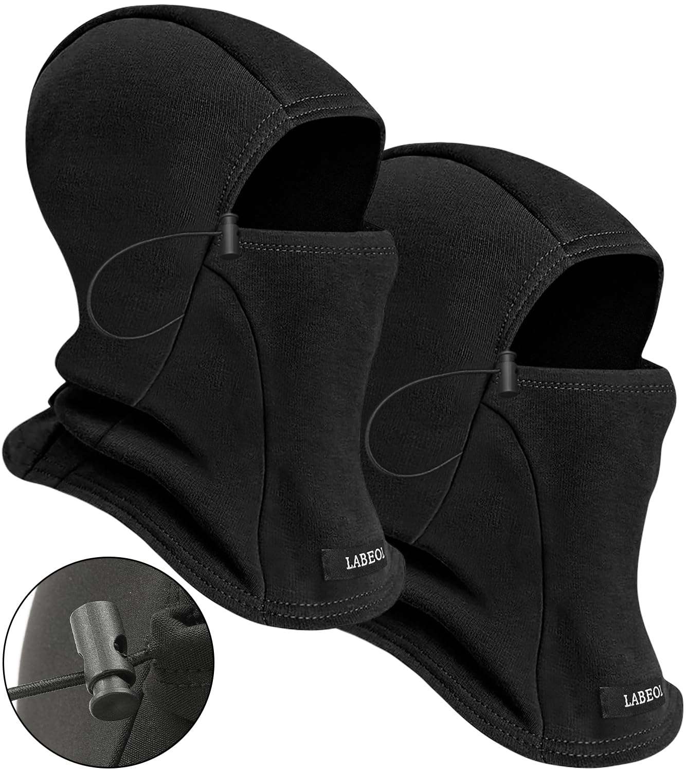 Labeol 2 Pack Kids Balaclava Ski Mask - Winter Windproof Face Cover for Boys & Girls with Adjustable Drawstring - Perfect for Skiing, Snowboarding & Outdoor Winter Activities