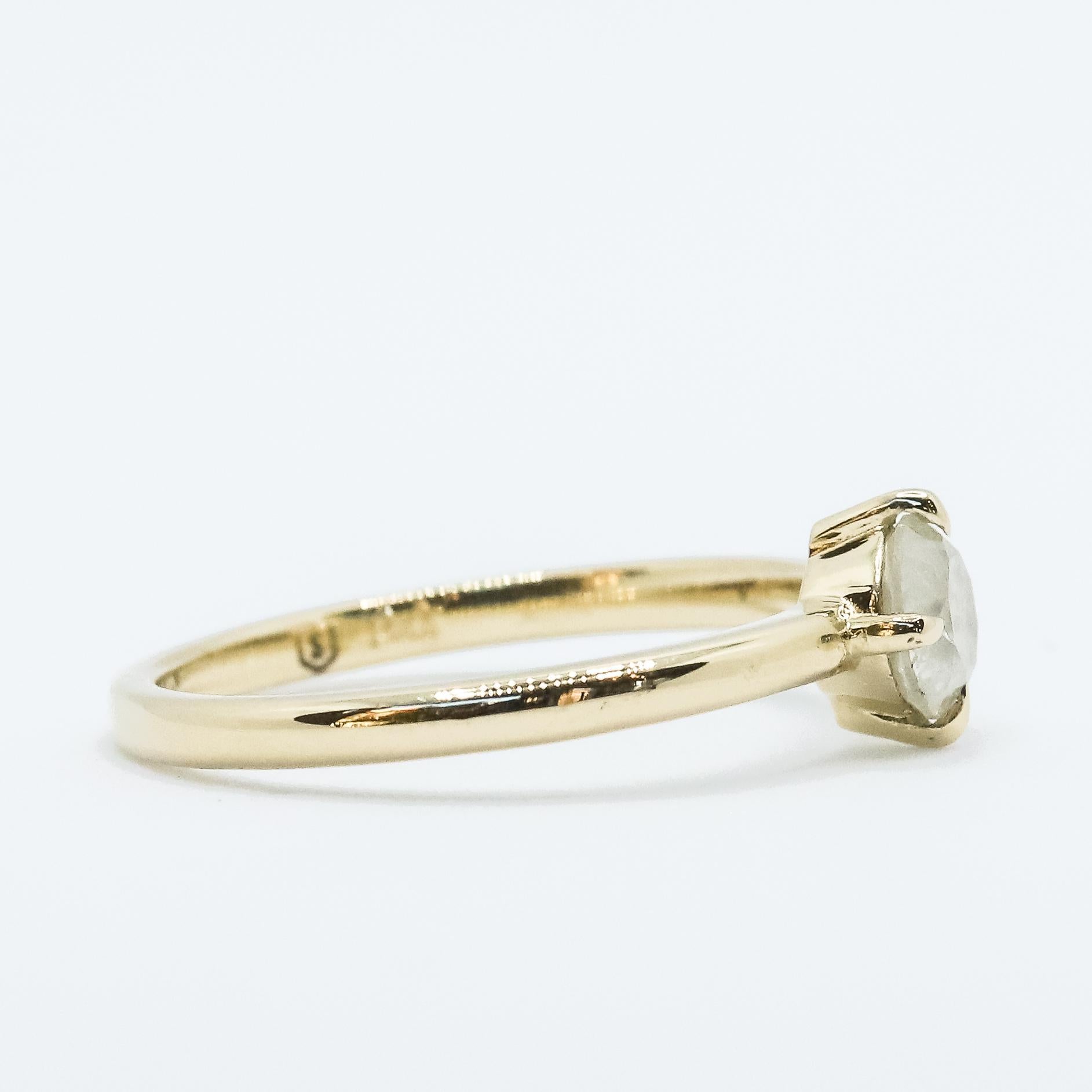 14K Yellow Gold Diamond Ring with Compass Design - Perfect for Travel, Adventure & Everyday Elegance