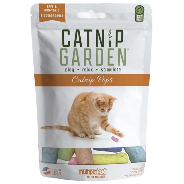 Organic Catnip Garden Pops - 12 Pack Natural Cat Treats for Indoor & Outdoor Play - Perfect for Training, Enrichment, and Bonding with Your Feline Friend