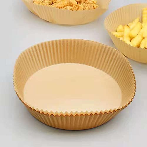 Non-Stick Air Fryer Parchment Paper Liners - 6.3 Inch Round Disposable Baking Sheets for Oven, Microwave & Frying Pan (50 Pack) - Perfect for Healthy Cooking, Roasting & Baking at Home
