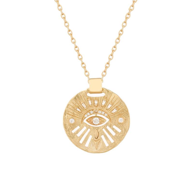 Anja Diamond Pendant Necklace for Women - Elegant Dangling Eye Charm Jewelry for Parties, Weddings & Special Occasions