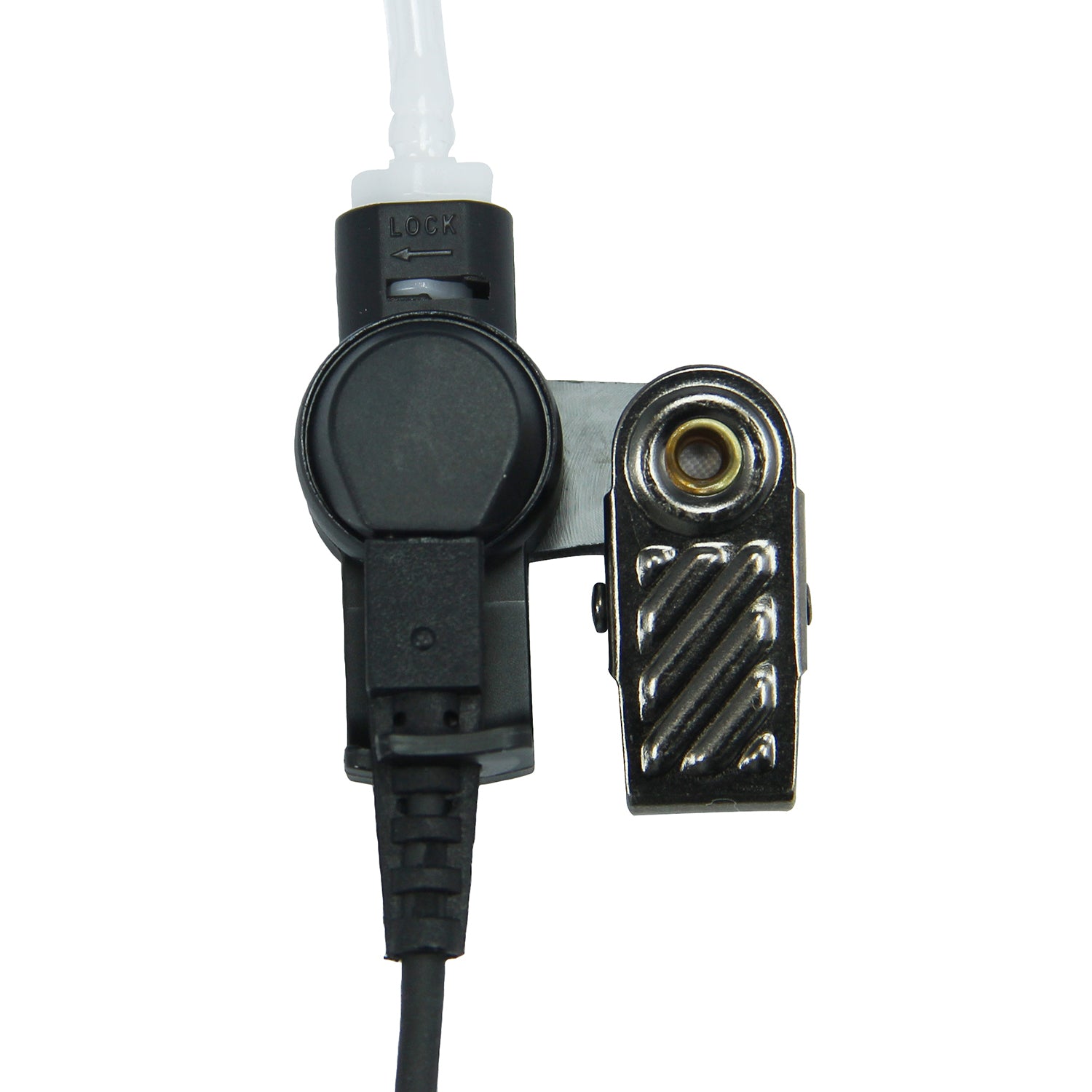 Two-Way Radio Headset with Clear Coil Tube Earpiece & PTT Mic - Compatible with Motorola XTS5000 (Hirose Connector) - Ideal for Security, Construction & Emergency Communication