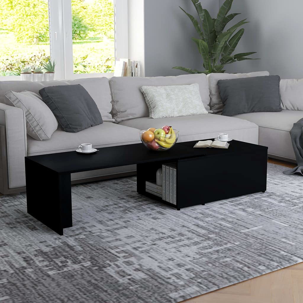 Modern Black End Table & Coffee Table - 59.1