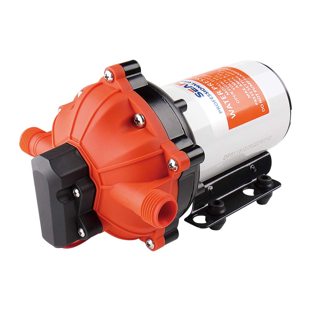 SEAFLO 12V DC 5.5 GPM 60 PSI 51-Series Diaphragm Water Pressure Pump for Marine, Boat, RV, Caravan - Ideal for Freshwater Systems, Shower, Sink & Appliance Use