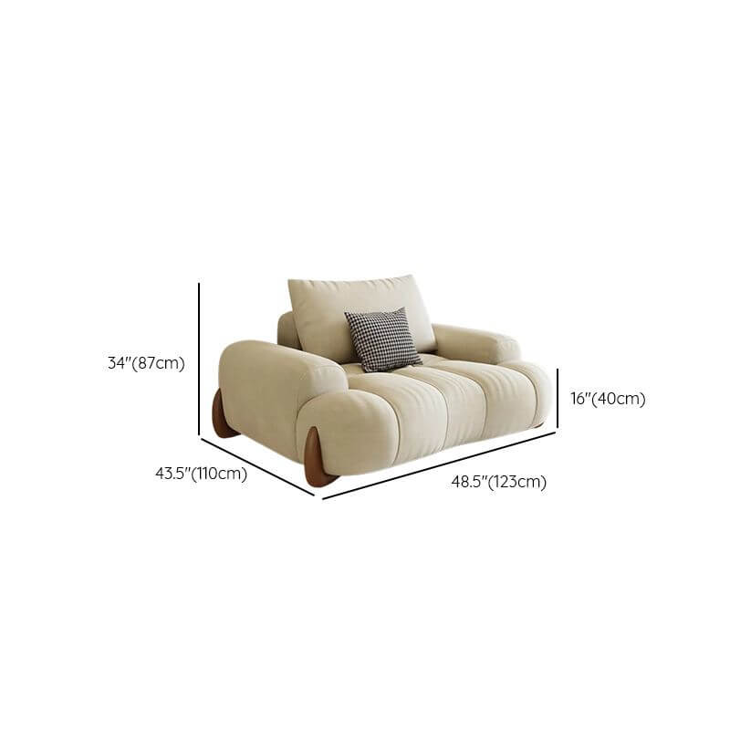 Trendy Water-Resistant Standard/Single Sofa for Living Room - White with Pillow Back, 7/2/1 Seater, Recessed Arm - Perfect for Modern Homes, Apartments & Lounge Areas