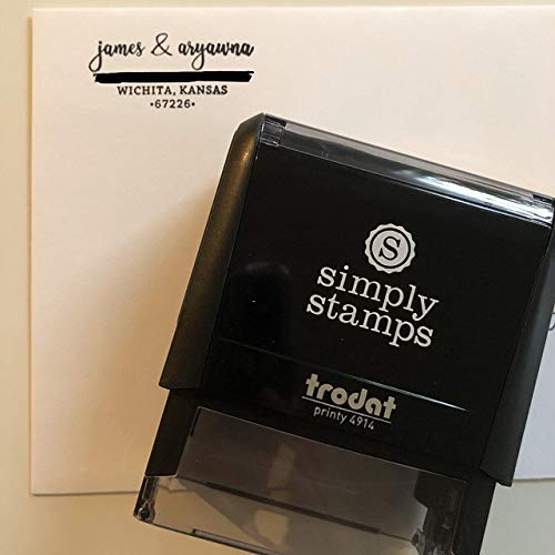 Personalized Script Self-Inking Address Stamp - Custom Return Address Stamp for Wedding Invitations, Business Mail & Home Office Use