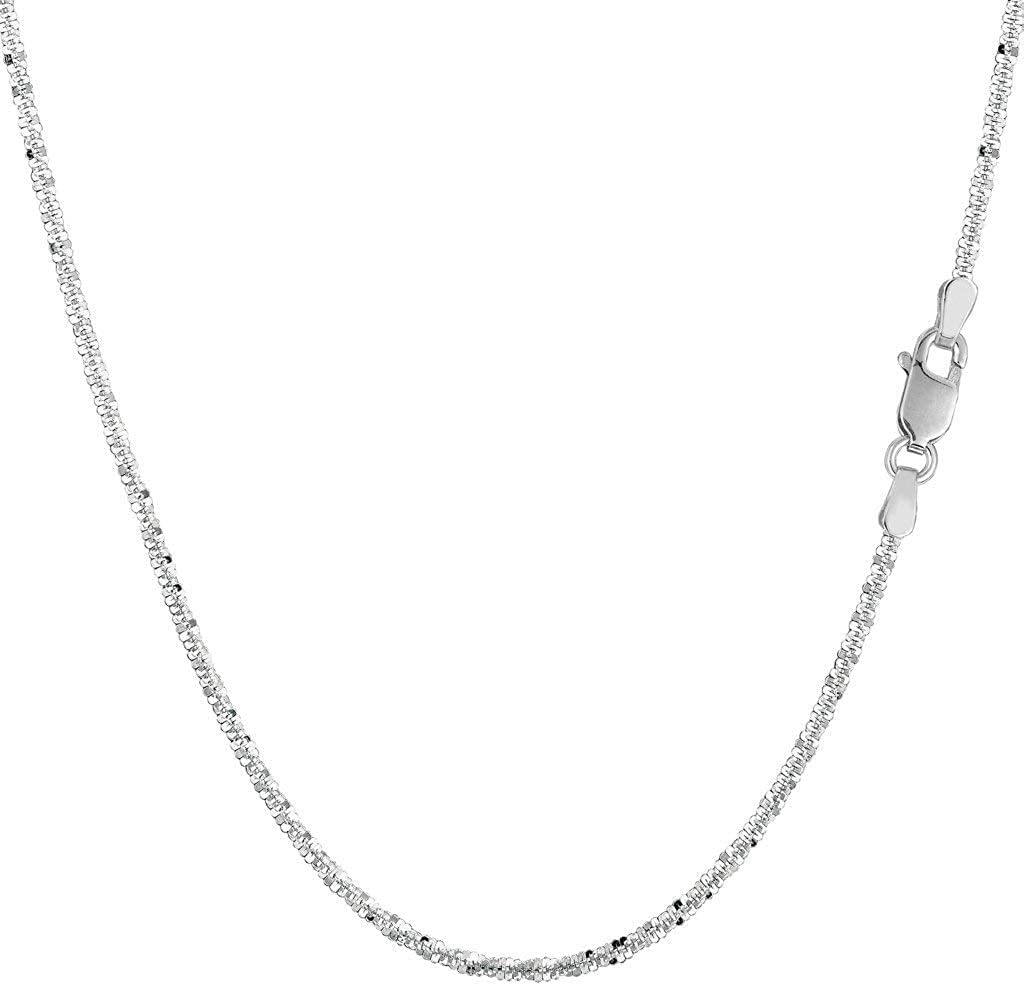 14K Two-Tone Gold Diamond-Cut Sparkle Chain Necklace - Yellow & White, White & Rose, or Solid Gold Options (1.5mm, Lobster Clasp) | Perfect for Pendants, Charms & Layering | 10