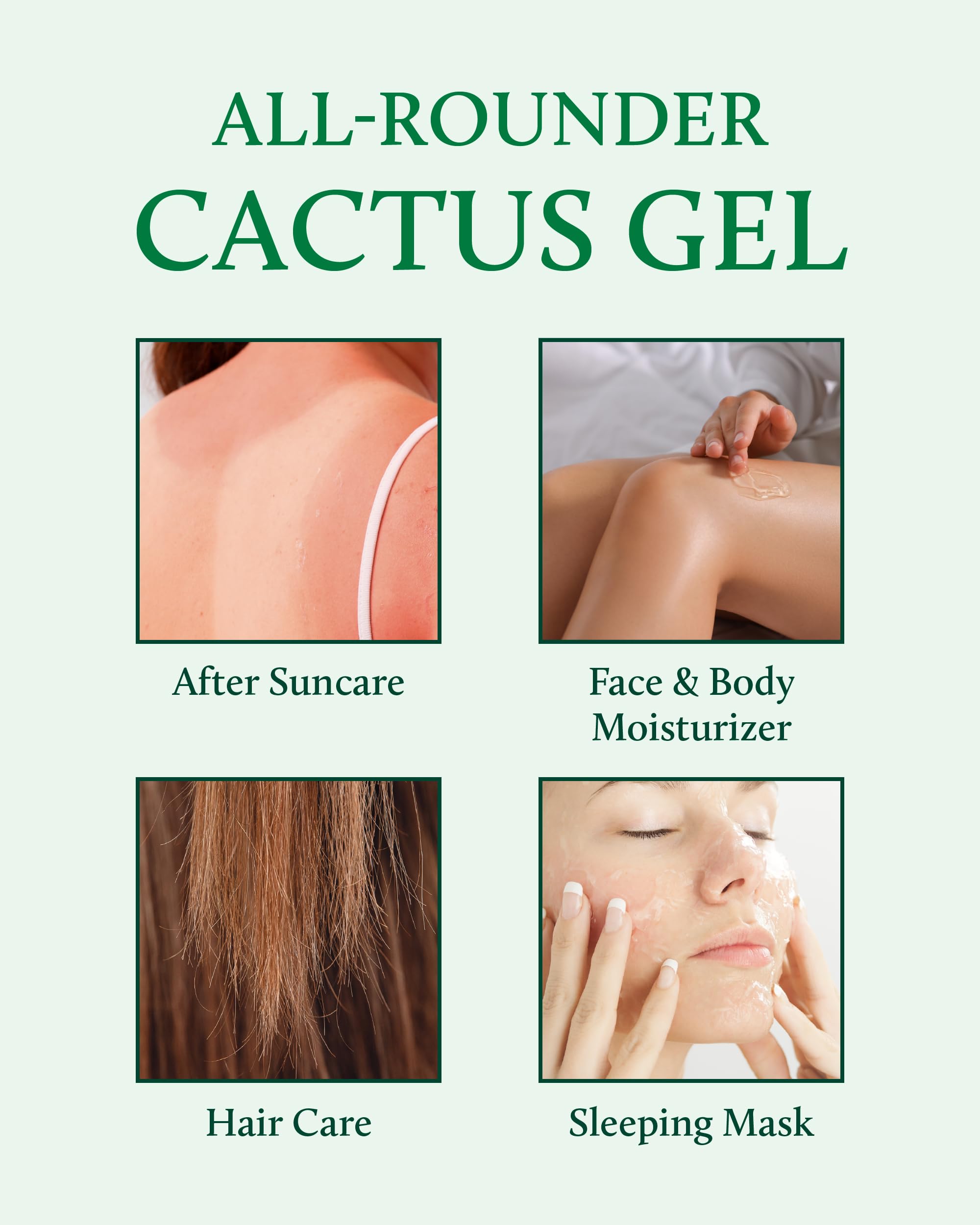 YADAH Cactus Soothing Gel - 95% Cactus Extract for Sunburn Relief & Skin Care - Vegan Korean Beauty for Face & Body