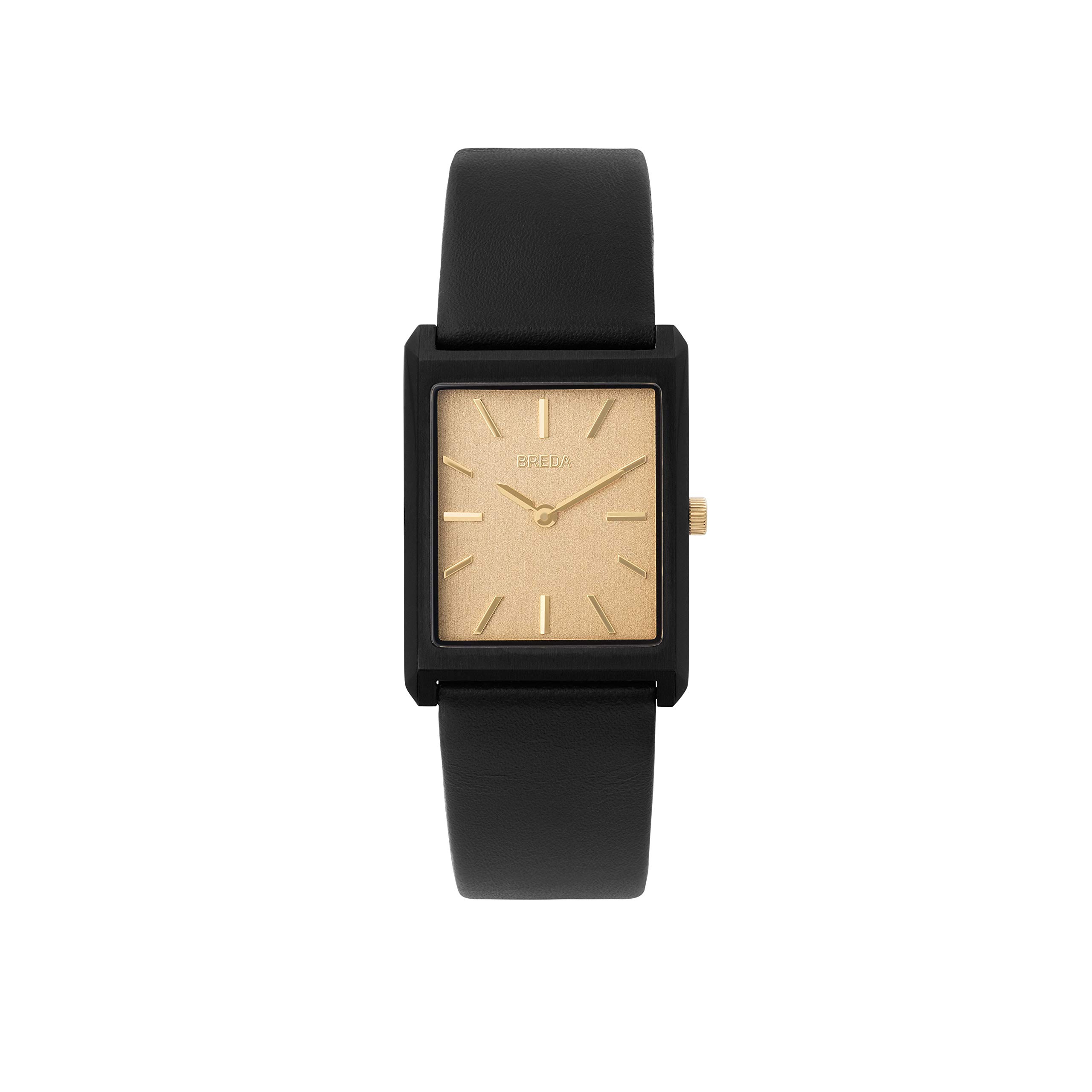 BREDA Virgil 1736 Square Wrist Watch for Women - 26MM Genuine Leather Band, Minimalist Design - Perfect for Office, Business Meetings & Everyday Wear