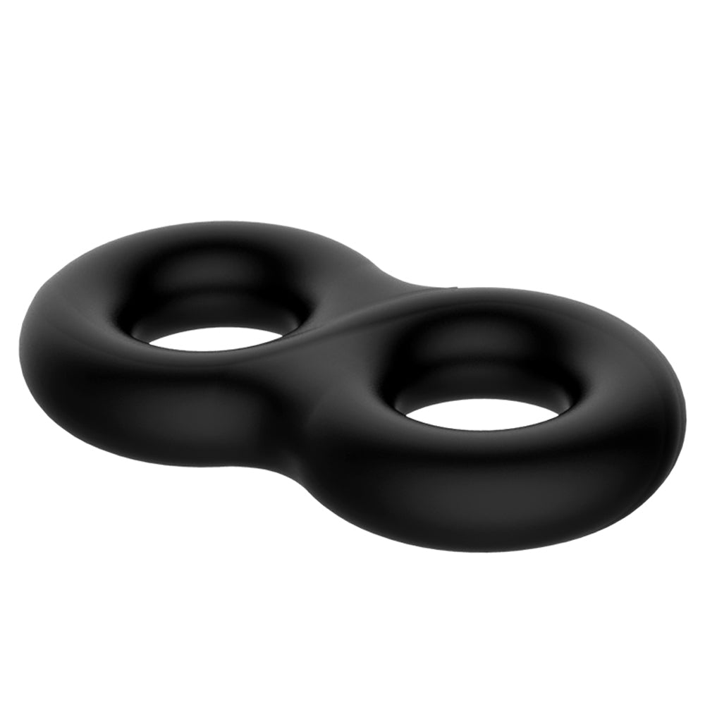 Crazy Bull Figure 8 Double Cock Ring for Men - Stretchy Silicone Penis Ring Enhancer - Couples Sex Toy for Enhanced Pleasure & Longer Performance - Perfect for Valentine's Day & Romantic Nights