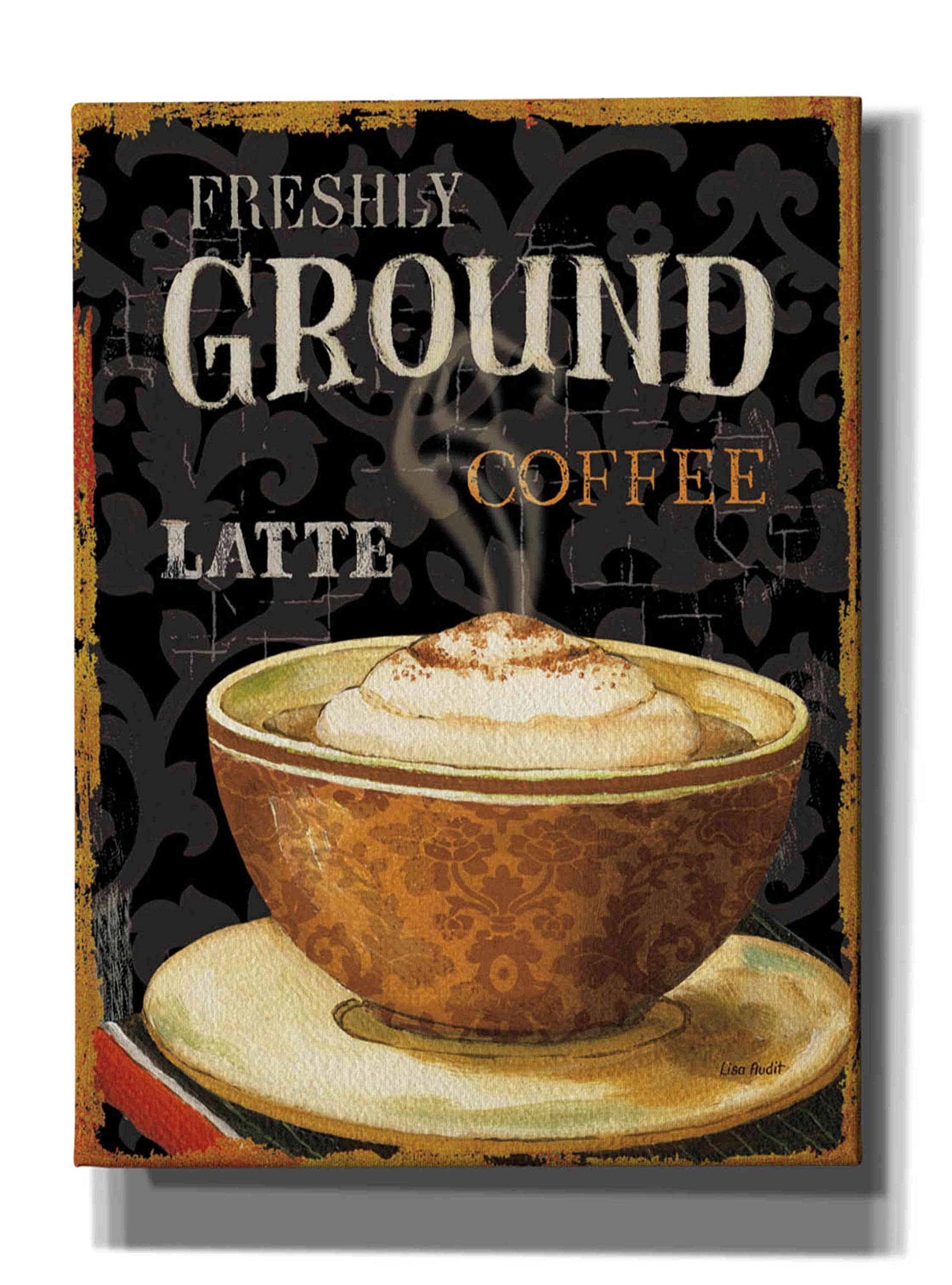 Epic Graffiti 'Today's Coffee II' by Lisa Audit - Modern Canvas Wall Art Print 40x54 Inches - Perfect for Living Room, Bedroom & Office Decor