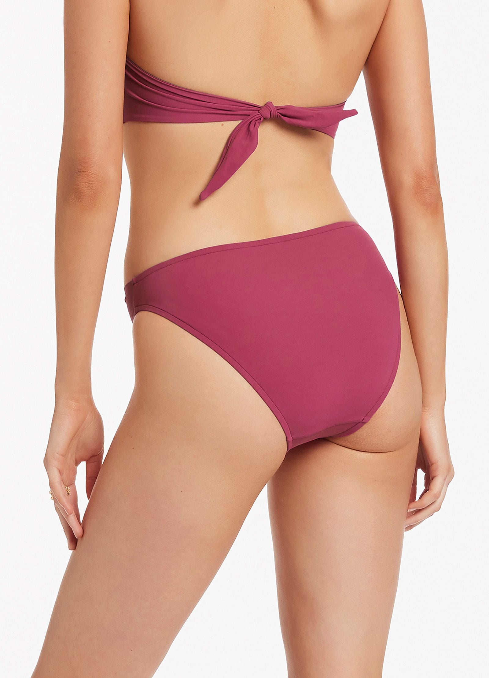 Twist Front Hipster Bikini Bottom in Orchid - Sexy High Cut Swimwear for Beach, Pool & Vacation