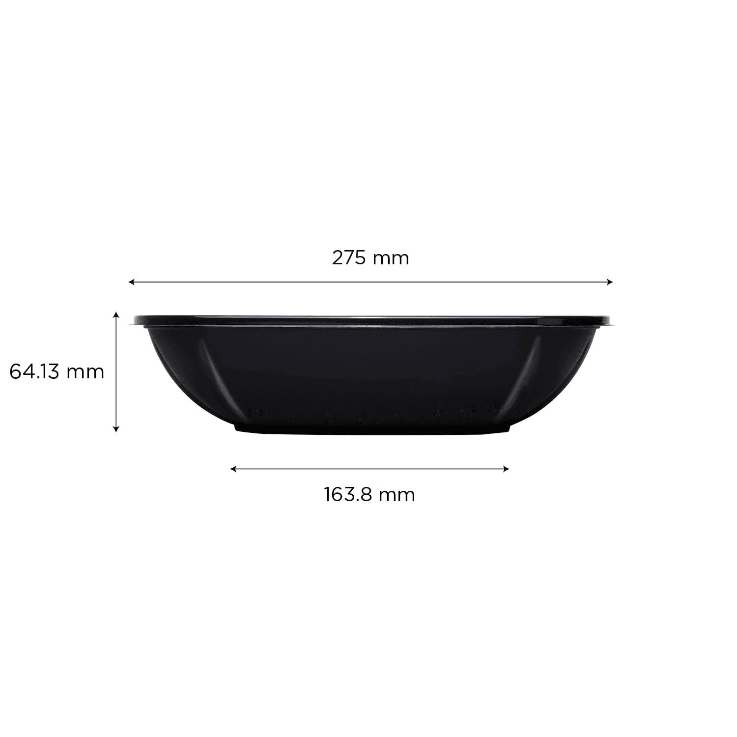 80 oz Black PET Square Bowls (50 Pack) - Durable & BPA-Free for Food Storage, Meal Prep, and Serving - Perfect for Restaurants, Catering, and Bulk Food Packaging