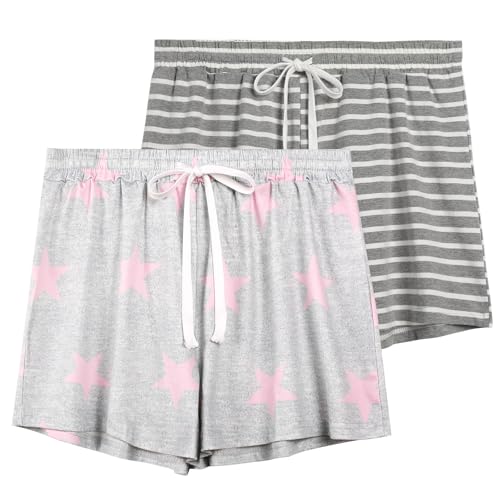 Pink Star & Grey Stripe
