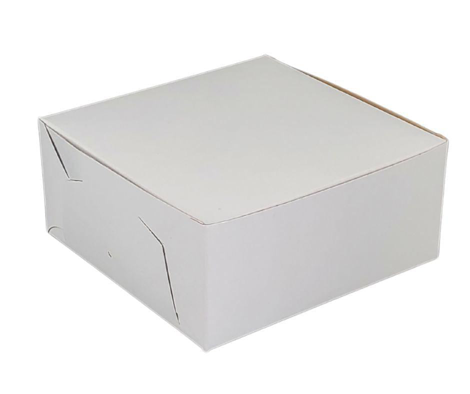 Premium White Cake Boxes 5.5x5.5x2.5 Inches - Eco-Friendly Bakery Packaging for Cupcakes, Desserts & Party Treats - Perfect for Weddings, Birthdays & Special Occasions