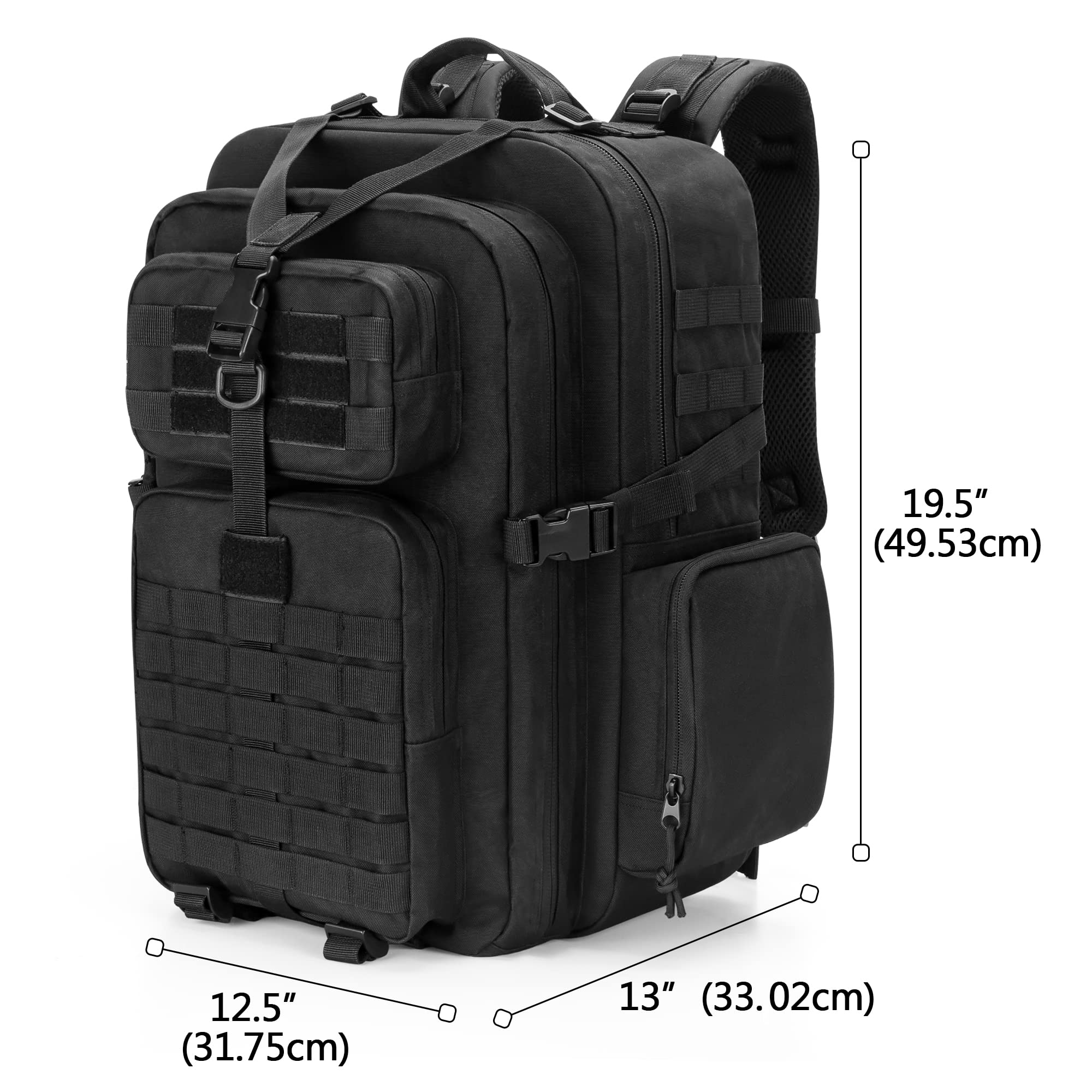 **Damero Medical Tactical Backpack - First Aid & Emergency Supplies Bag with Top Y-Strap for Hiking, Trekking, Hunting, Camping - Durable & Water-Resistant (Black) - Perfect for Outdoor Adventures & Emergency Preparedness**