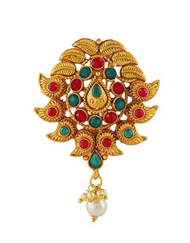 Anuradha Art Gold Plated Traditional Hair Brooch Juda Pin for Women & Girls | Elegant Hair Clips & Ambada Clip | Perfect for Weddings, Parties & Festive Occasions