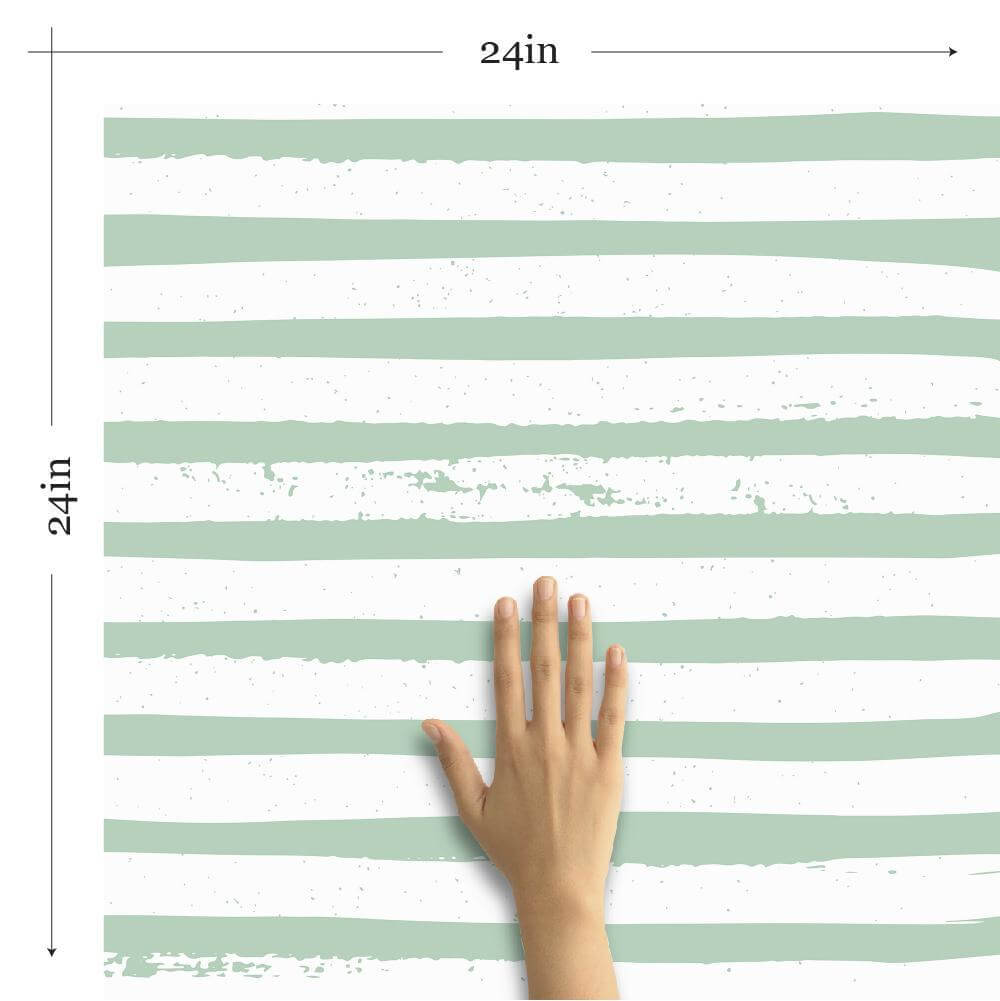 Blue Striped Peel and Stick Removable Wallpaper - Self-Adhesive Decorative Wall Covering for Bedroom, Living Room, Nursery & Office - Easy to Apply & Remove - 24
