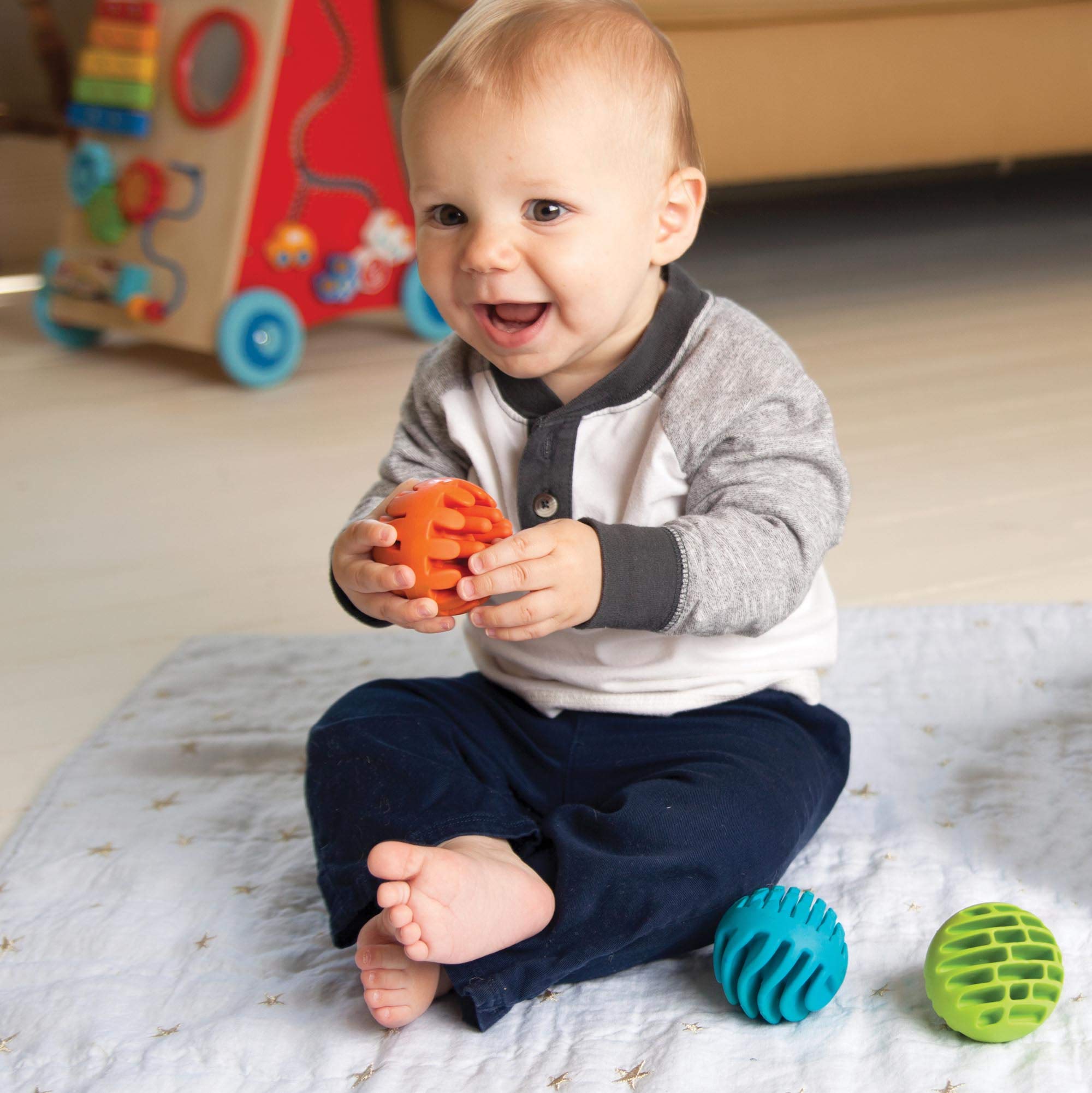 Fat Brain Toys Sensory Rollers for Kids - Textured Baby Toys for Sensory Development & Stress Relief - Perfect for Autism, Toddler Playtime & Occupational Therapy