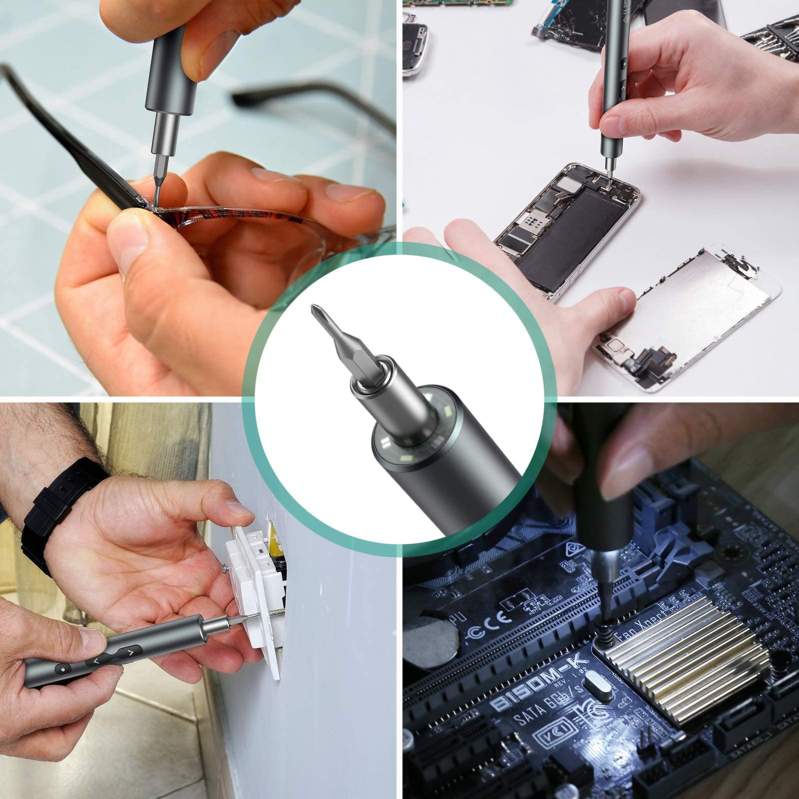 ORIA 28-in-1 Rechargeable Electric Screwdriver Set - Precision Mini Screwdriver Kit with Type-C Charging for Smartphone, PC, Laptop, Toy Repair | Ideal for DIY Projects & Home Electronics Maintenance