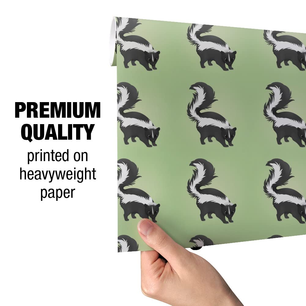 GRAPHICS & MORE Skunk Posing Gift Wrap Paper Rolls - Perfect for Birthday, Christmas, and Party Present Wrapping