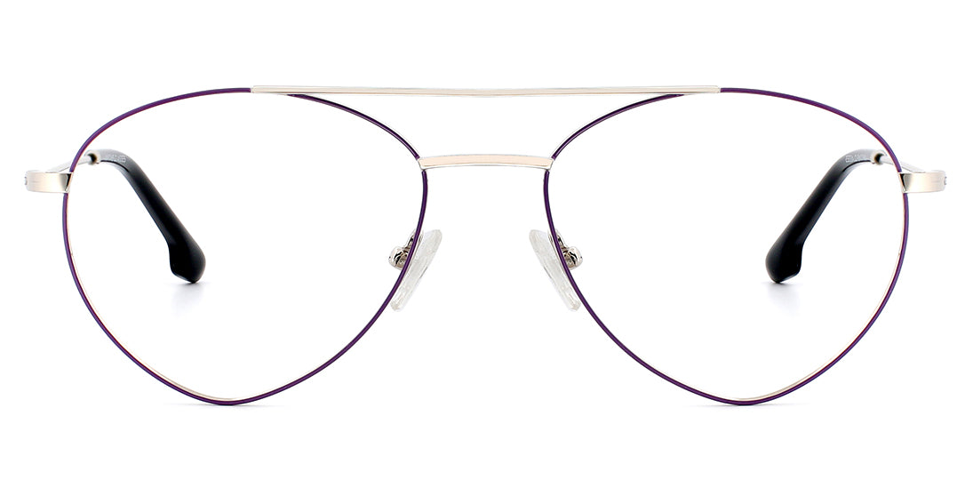 Stylish Thin Profile Aviator Reading Glasses MW19246 in Purple & Gold - Perfect for Reading, Driving, and Outdoor Activities