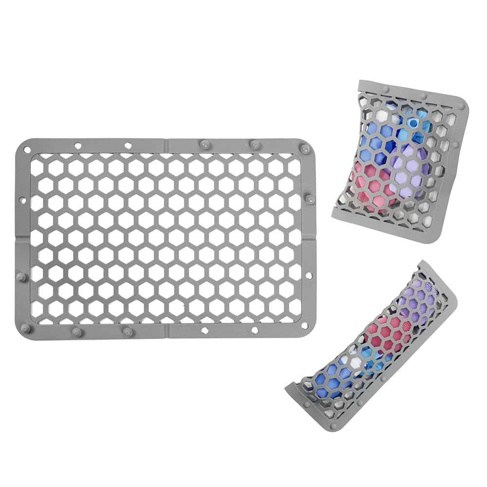REVEX Silicone Dishwasher Basket for Baby Bottles, Pacifiers, Small Parts & Toy Accessories - Adjustable Size, Durable & Safe (Grey, 11.8