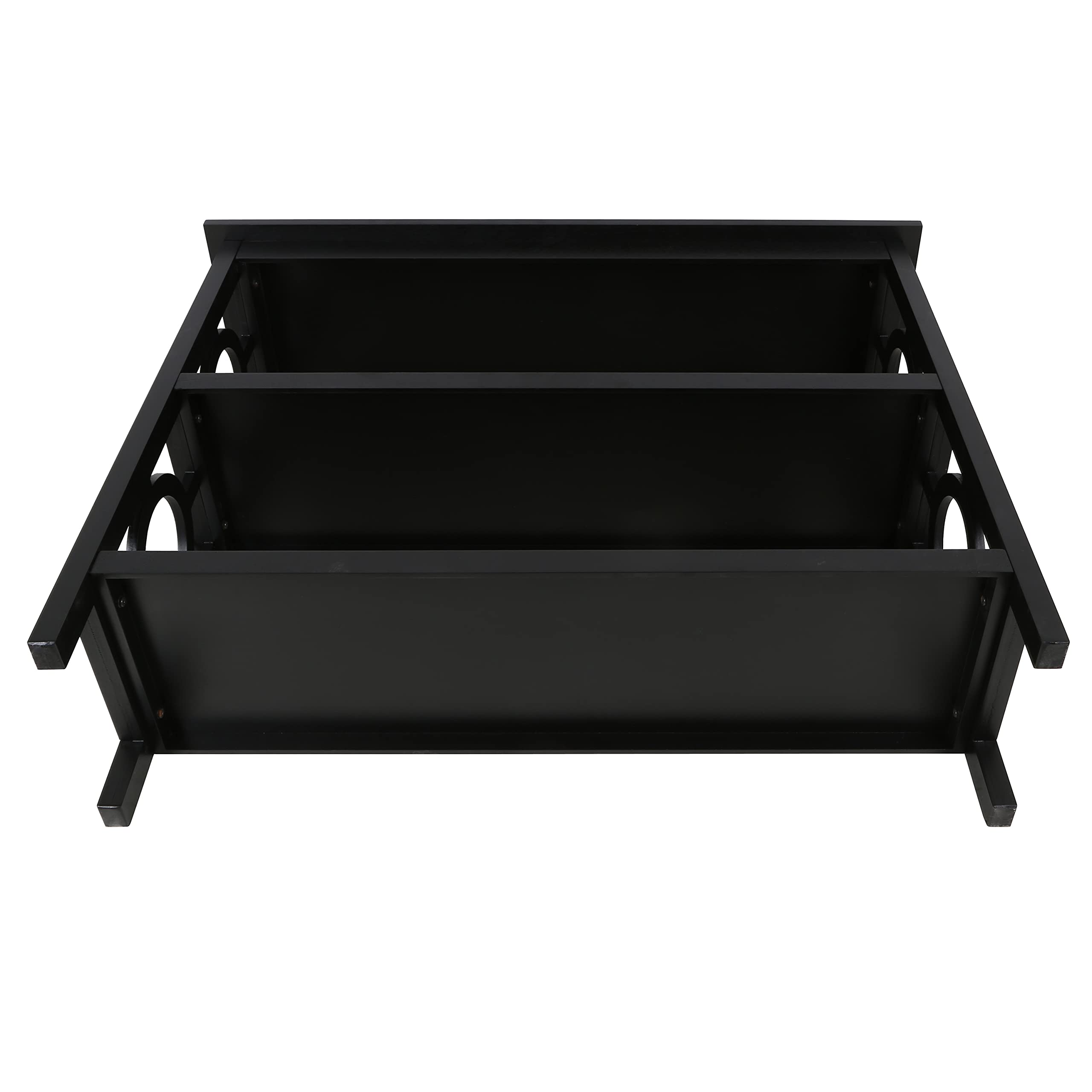 Decor Therapy Grafton 3-Shelf Bookcase in Black - Medium Size Wooden Bookshelf for Living Room, Bedroom & Office Storage