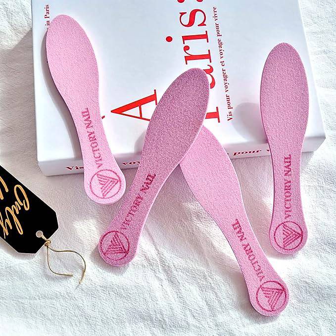 VICTORY NAIL Professional Double Sided Ceramic Foot File - Medium & Rough Grit for Callus Removal (Pink) - Perfect for Pedicures, At-Home Foot Care & Spa Treatments