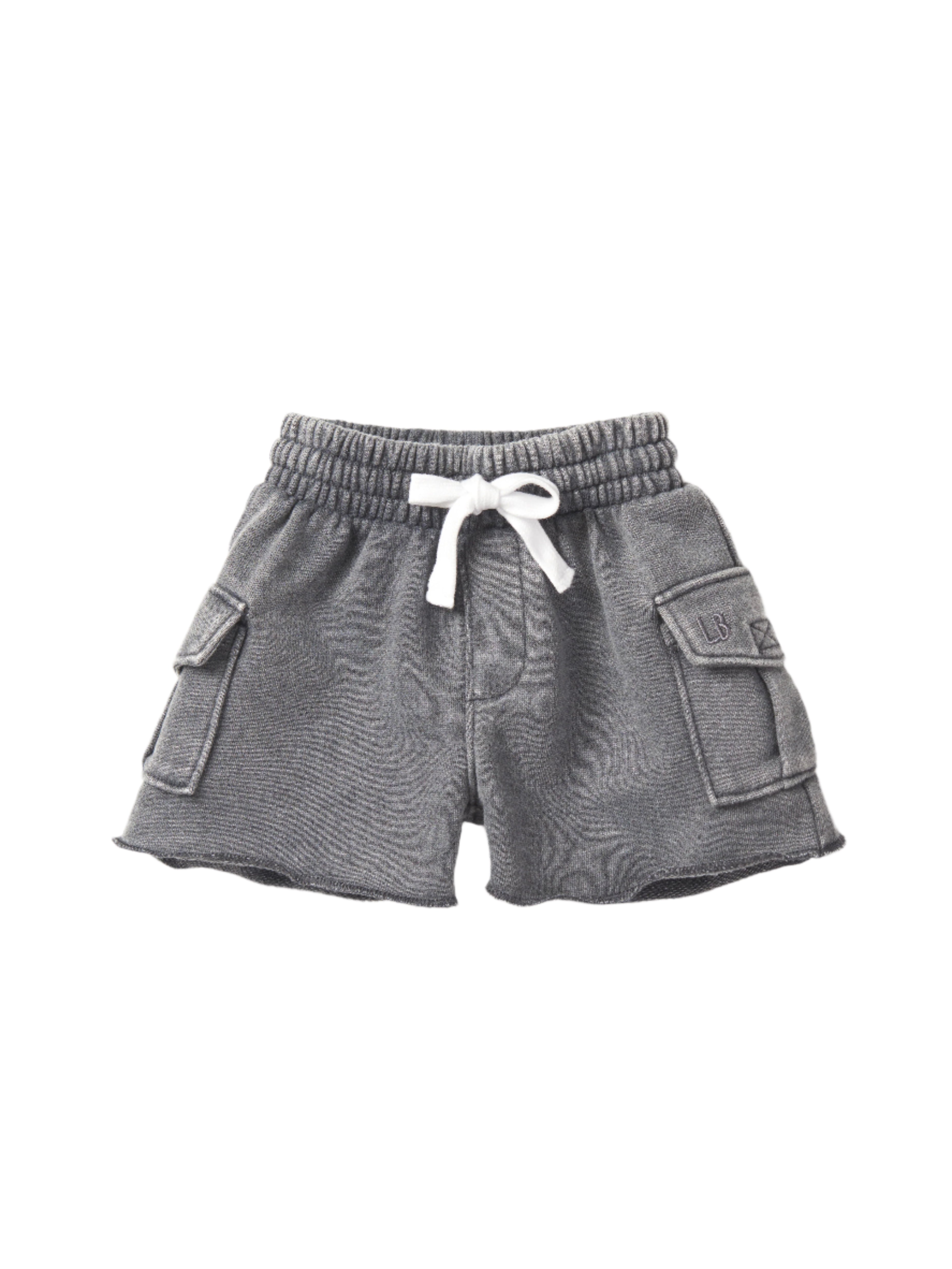 Raw Edge Cargo Shorts for Men - Charcoal Wash Distressed Denim | Casual Streetwear, Outdoor Adventure & Summer Style