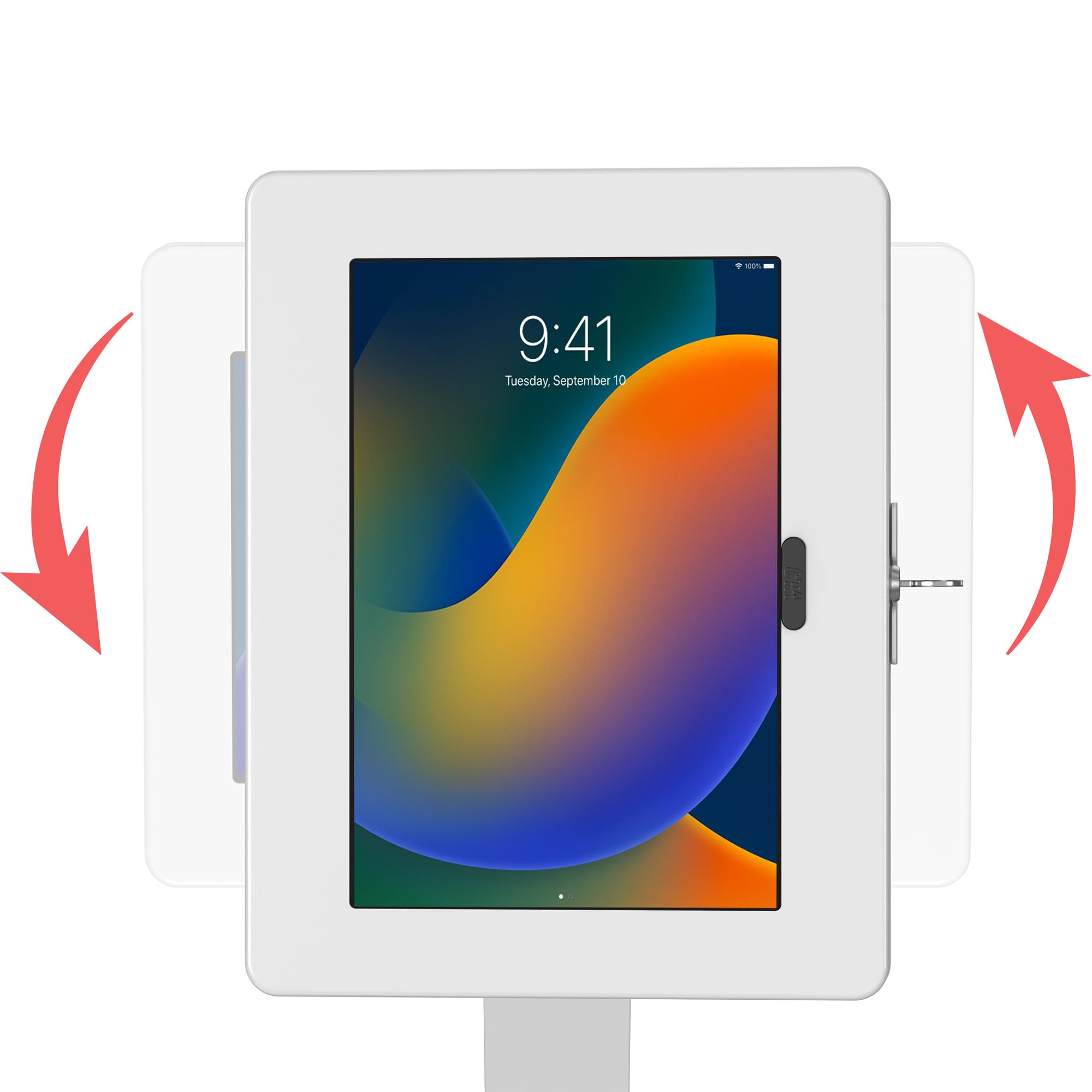 360° Adjustable Thin Floor Stand for iPad 11 (A16), Pro 11-inch M4, Air 11-inch M3, 10th Gen & Galaxy Tab - Tall Standing Kiosk Display with Charger Access & Lock - Perfect for Retail Stores, Exhibitions & Interactive Displays