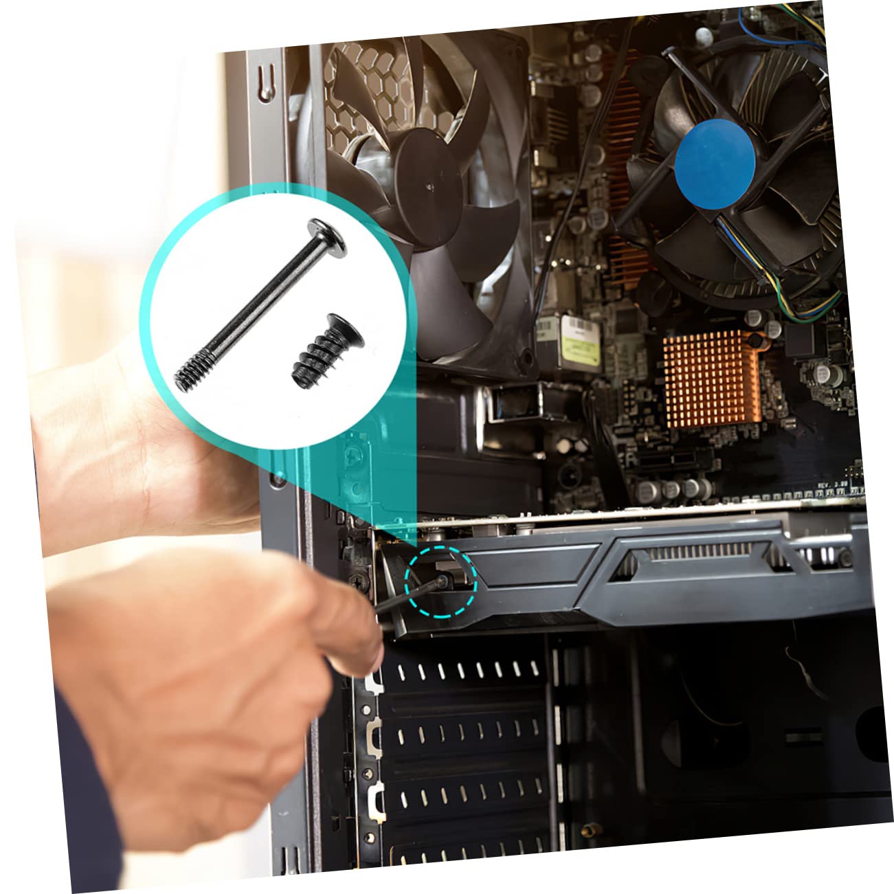 GAROZATION Computer Cooling Fan Screw Set - Long & Short Case Fan Screws for Secure PC Fan Installation | Durable & Reliable PC Build Accessories | Perfect for Gaming Rigs, Workstations & Home Office Desktops