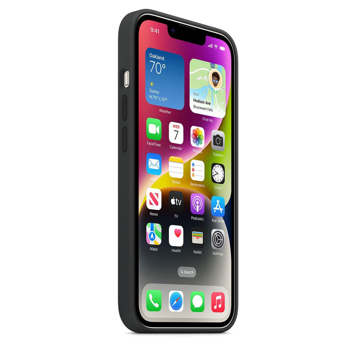 Apple iPhone 14 Silicone Case with MagSafe - Midnight Black | Slim Protective Cover for Wireless Charging | Perfect for Work, Travel & Everyday Use