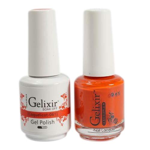 Gelixir 100% Pure Gel Nail Polish - 061 Coquelicot Red | Long Lasting UV LED Gel Polish for Salon & Home Manicure | Perfect for Nail Art, French Tips & Special Occasions