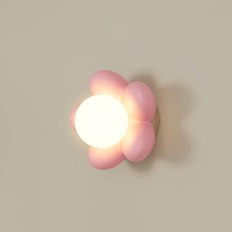 Elegant Floral Resin Wall Lamp - Soft Warm Light for Bedroom, Living Room, and Hallway Decor