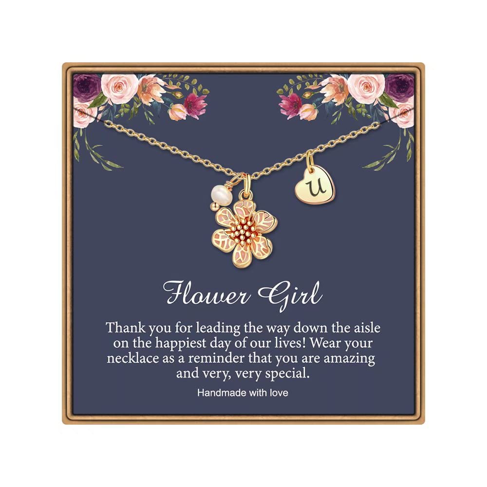 14K Gold Plated Heart Initial Necklace for Women - Personalized Letter Pendant, Dainty Flower Girl Proposal Gift, Wedding & Bridesmaid Jewelry | Perfect for Anniversaries, Valentine's Day & Special Occasions