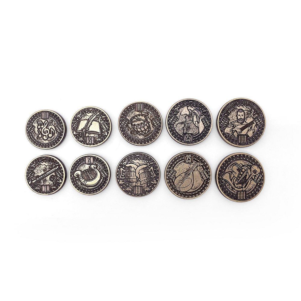 Adventure Coins - Set of 10 Metal Gaming Tokens for Tabletop RPG, D&D, and Board Game Nights - Perfect for Game Night, Collectibles, and Role-Playing Scenarios