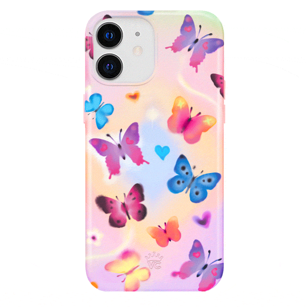 Aura Butterfly iPhone Case - Elegant Floral Design Protective Cover for iPhone 12/13/14/15 Pro Max - Perfect for Everyday Use, Travel & Special Occasions