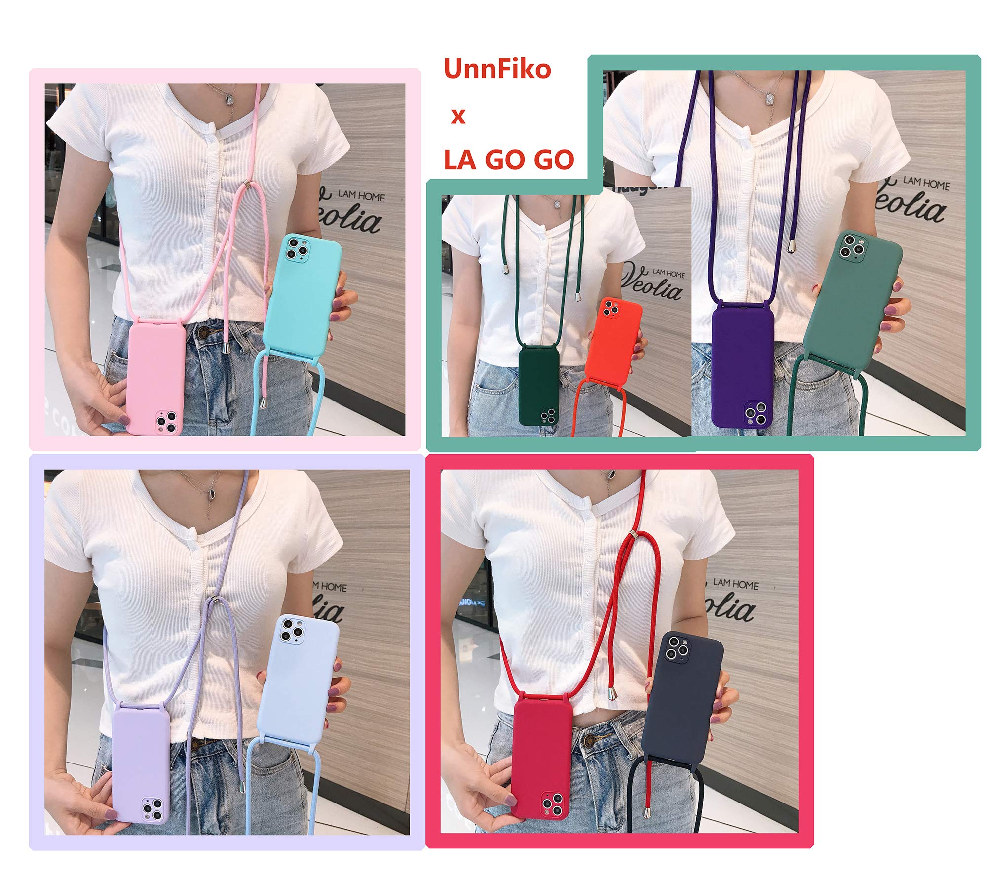 UnnFiko Silicone Case for iPhone XR with Adjustable Crossbody Necklace & Lanyard Strap - Protective Phone Cover (Off-White) - Perfect for Travel, Shopping, and Hands-Free Convenience